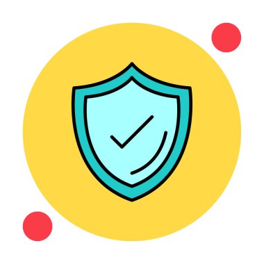 Güvenlik kalkanı simgesi koruma konsepti, vektör illüstrasyonu