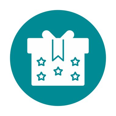 Hediye kutusu simgesi. vektör illüstrasyonu 