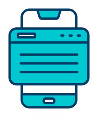 Basit Akıllı Telefon Tarayıcı simgesi, vektör illüstrasyonu