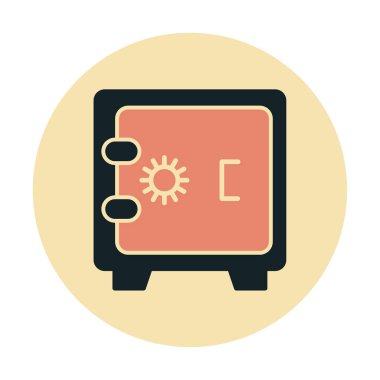 Güvenli simge, loker işareti, vektör illüstrasyonu