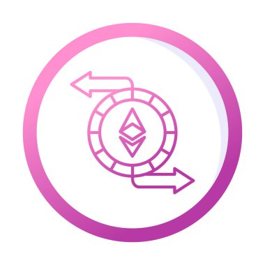 Ethereum Exchange web simgesi, vektör illüstrasyonu. ethereum işareti, kripto para birimi resmi