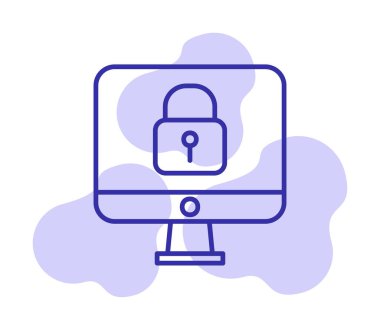 Beyaz arkaplanda asma kilit vektör çizimi