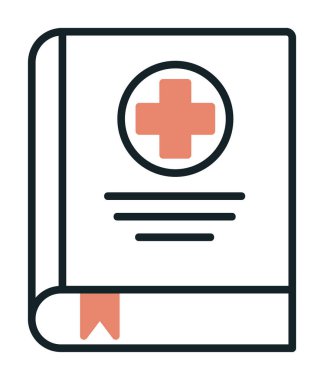 tıp kitabı web simgesi, vektör illüstrasyonu