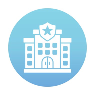 Polis karakolu simgesi, vektör illüstrasyonu basit tasarım