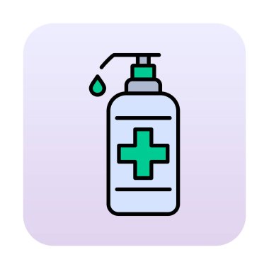 Bir dezenfektan şişesinin basit bir çizimi