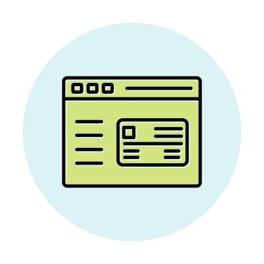 Basit Web Ödeme simgesi, vektör illüstrasyonu