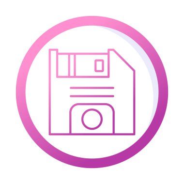 Basit Disket simgesi, vektör illüstrasyonu