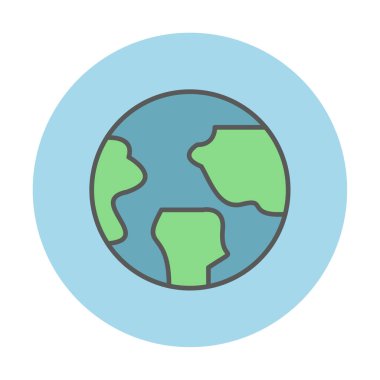 Dünya küresel ikonunun vektör illüstrasyonu