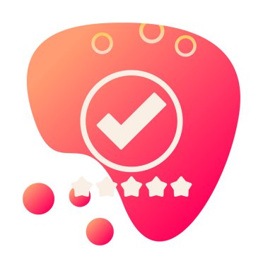 işaretleme işareti ve beş yıldız simgesi, vektör illüstrasyonu