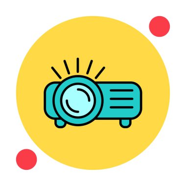 Projektör simgesi basit illüstrasyon vektörü