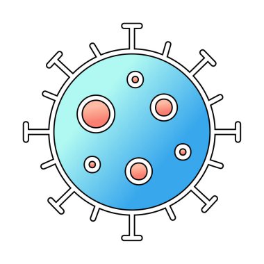 düz stil corona virüsü pandemik ikon vektör tasarımı