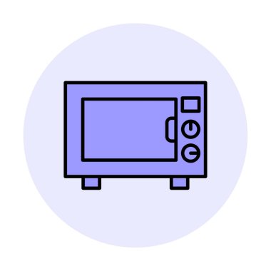 mikrodalga simgesi, vektör illüstrasyonu basit tasarım