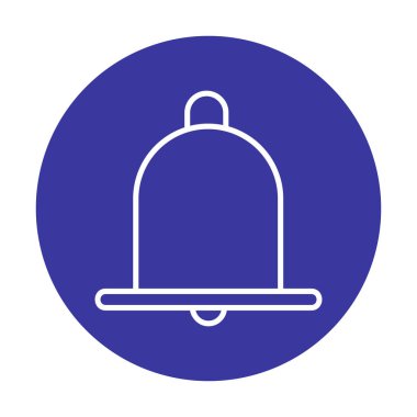 Basit Bildirim Zili simgesi, vektör illüstrasyonu