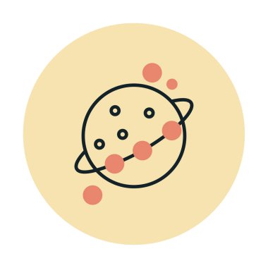 Gezegen ve vektör illüstrasyonlu uzay simgesi