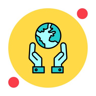 earth icon, vector illustration simple design