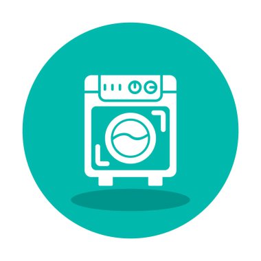 çamaşır makinesi simgesi. Kıyafetler için çamaşır makinesi vektör simgesi çizimi.                                        