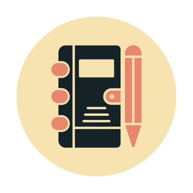 not defteri simgesi, vektör illüstrasyonu 