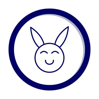 Şirin gülümseyen tavşan ikonu, vektör çizimi 