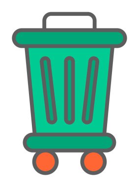 Çöp kutusu web simgesi, vektör illüstrasyonu