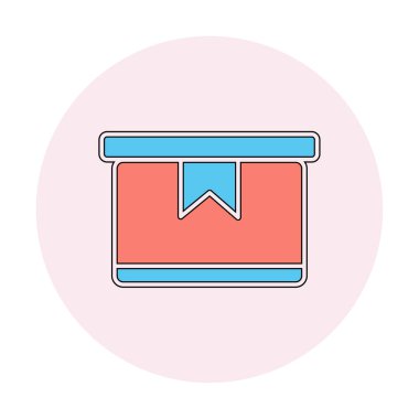 Teslimat kutusu simgesi, vektör illüstrasyonu basit tasarım