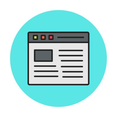 Web sayfası simgesi, vektör illüstrasyonu basit tasarım