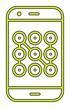 Mobil güvenlik, akıllı telefon ikonu. vektör illüstrasyonu