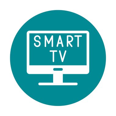 Basit Akıllı TV simgesi, vektör illüstrasyonu