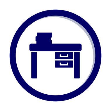 Çalışma masası simgesi, vektör illüstrasyonu basit tasarım