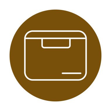 Teslimat kutusu simgesi, vektör illüstrasyonu basit tasarım