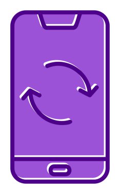 Smartphone Veri Eşzamanlamasının vektör çizimi 