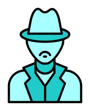 Dedektif ikon vektör illüstrasyonu