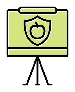 Beyaz arkaplanda besin sunum vektörü illüstrasyonu