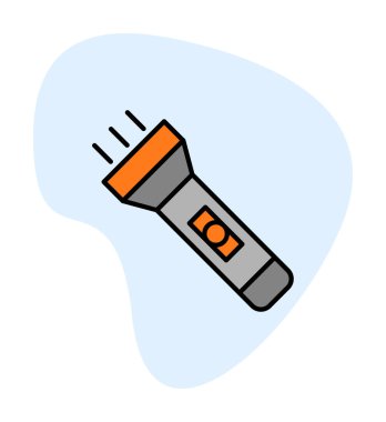 Seyahat fenerinin düz simgesi. Renkli vektör çizimi