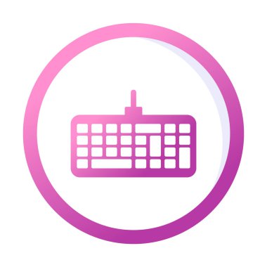 Kablolu klavye simgesinin basit web çizimi