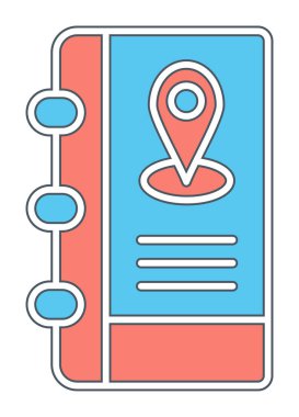 Soyut arkaplan vektöründe adres defteri simgesi izole edildi