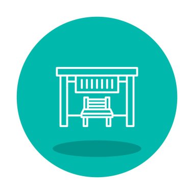 Otobüs Durağı Web simgesi vektör illüstrasyonu