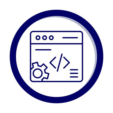 Düz biçimde web geliştirme simgesi. yazılım ve web sitesi sembolleri                           