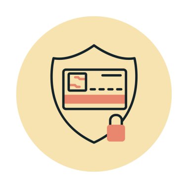 kart güvenliği simgesi, vektör illüstrasyonu