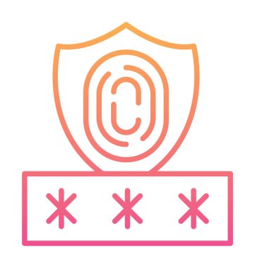 Parmak izi ikonu. Özel daire tasarımı. vektör illüstrasyonu.