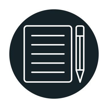 Basit Not Defteri simgesi, vektör illüstrasyonu