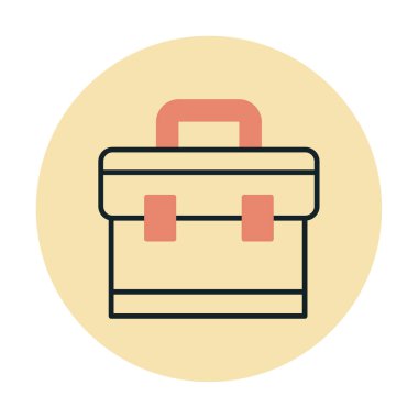 Evrak çantası vektör düz simgesi. İş durumu simgesi, bavul emojisi, vektör illüstrasyonu