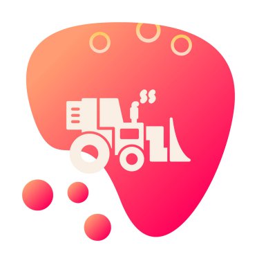 Buldozer simgesi vektör logosu illüstrasyonu