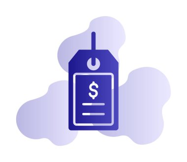 Basit fiyat etiketi simgesi, vektör çizim