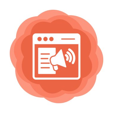 Webpage Çevrimiçi Pazarlama. Contour sembolü. Vektör izole çizimi.