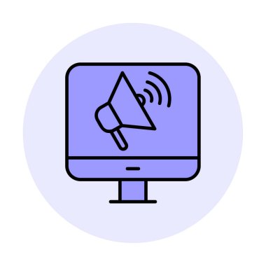 çevrimiçi pazarlama simgesi vektör illüstrasyonu 