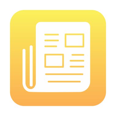 Haber kağıdı simgesi, vektör illüstrasyonu basit tasarım