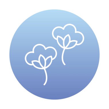 Pamuk çiçeklerinin basit web çizimi