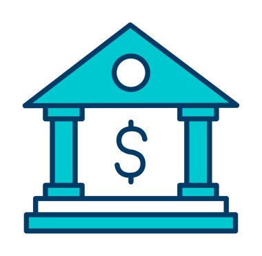 Beyaz arka plan üzerinde izole banka simgesi