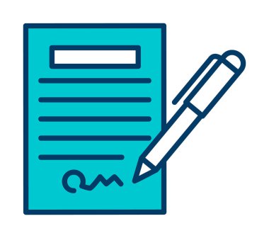 contract icon, vector illustration simple design