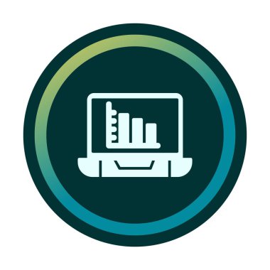 Çevrimiçi Bar Grafik simgesi vektör illüstrasyonu